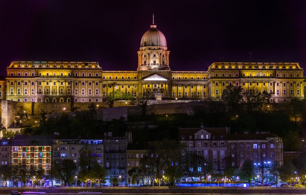 A nightscape of Buda Castle
