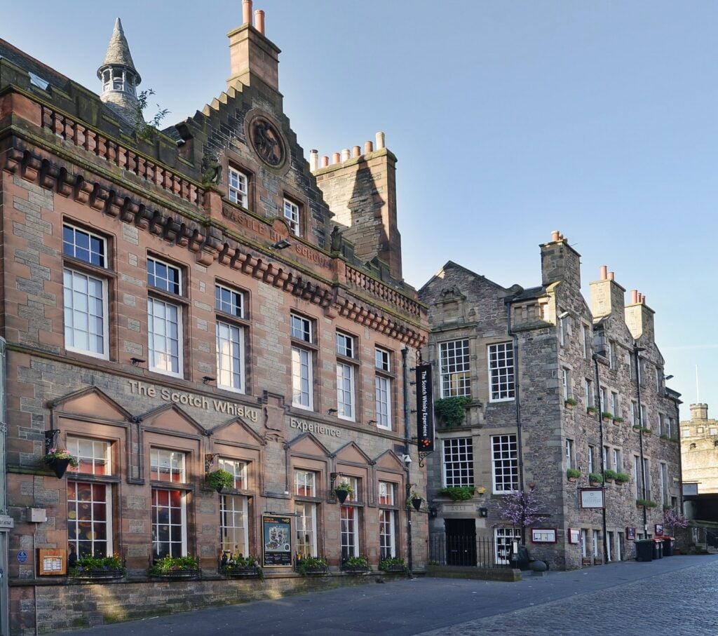 Facade of the Scotch Whisky Experience in Edinburgh, the home of Scotch tasting.