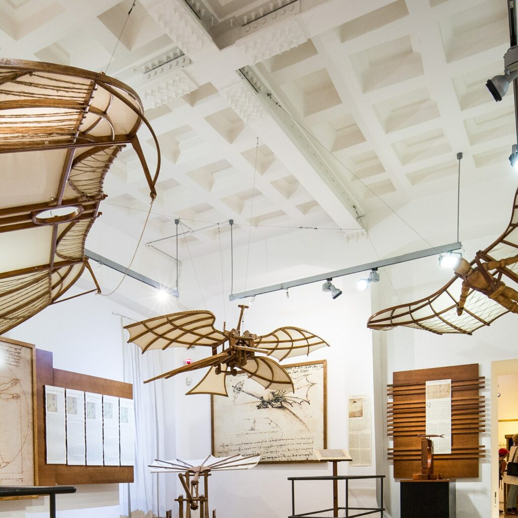 Colosseum gladiators could have made good use out of Leonardo's flying machines! See them at the da Vinci Exhibition in Rome.