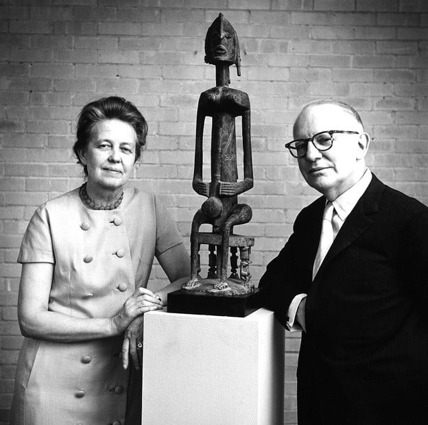 John and Dominique de Menil during the exhibition Humble Treasures