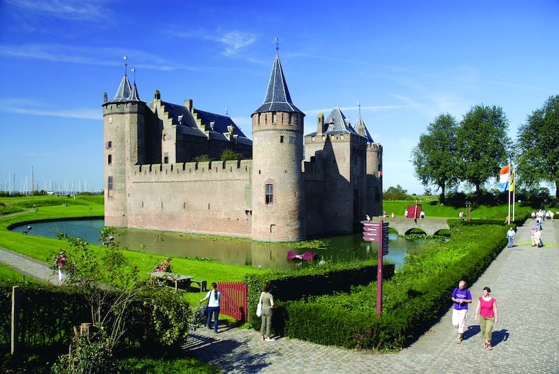 A view fo the moat at Muiderslot just outside of Amsterdam