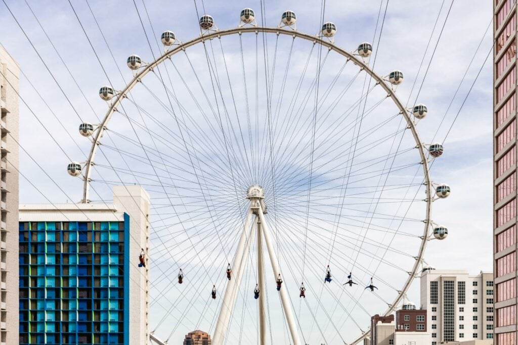 People flying on the FlyLINQ Zipline