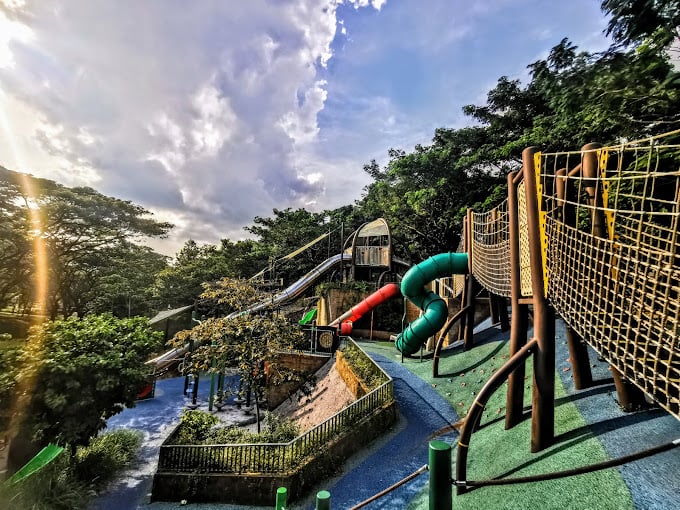 An obstacle course and slides are a good way to keep kids entertained at Admiralty Park in Singapore