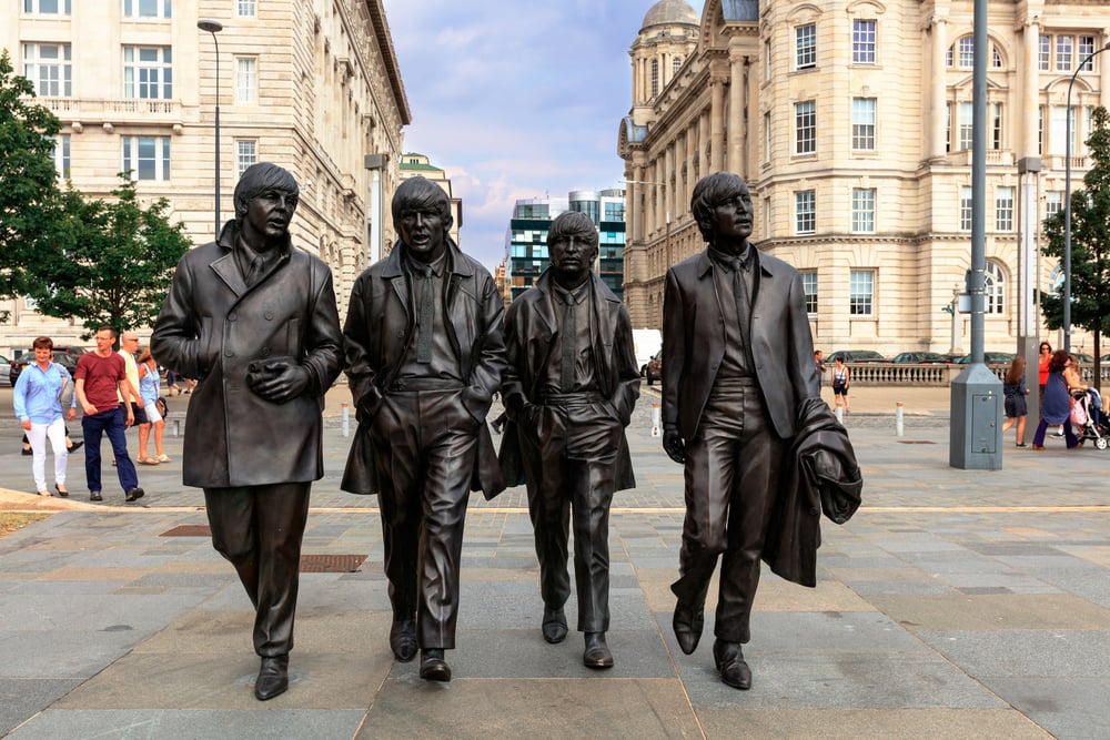 Statues of the Beatles in Liverpool 