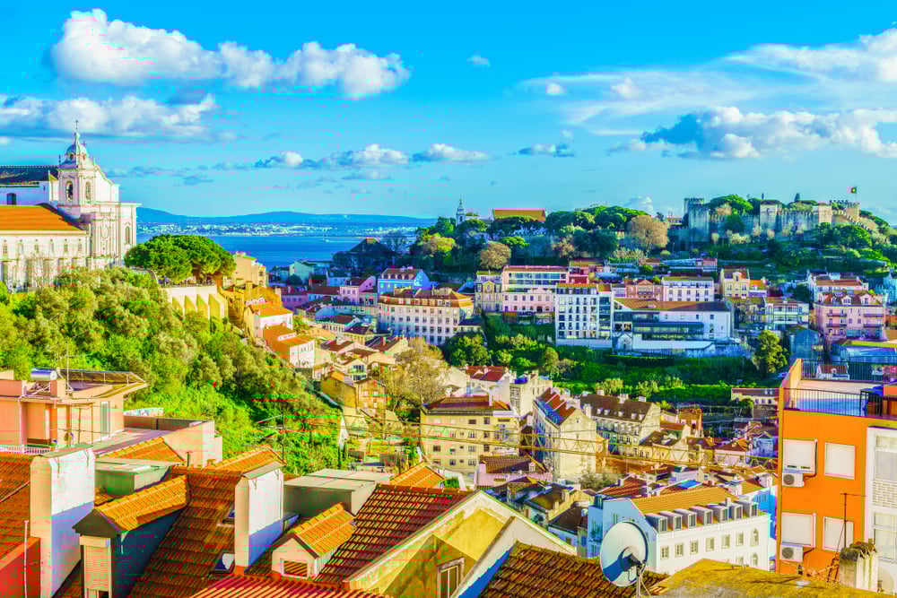 Ariel view of Alfama, Lisbon