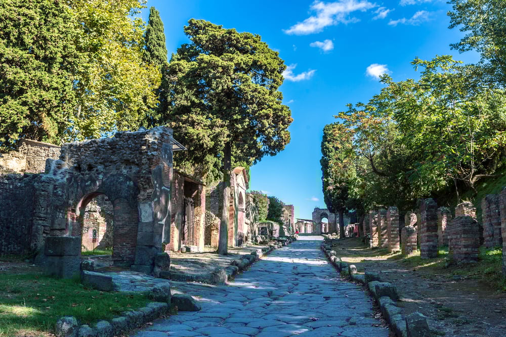 Pompeii city during the summer day. 