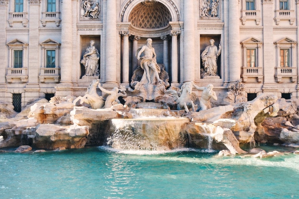 Trevi Fountain is an iconic masterpiece that attracts numerous visitors in the heart of Rome. 