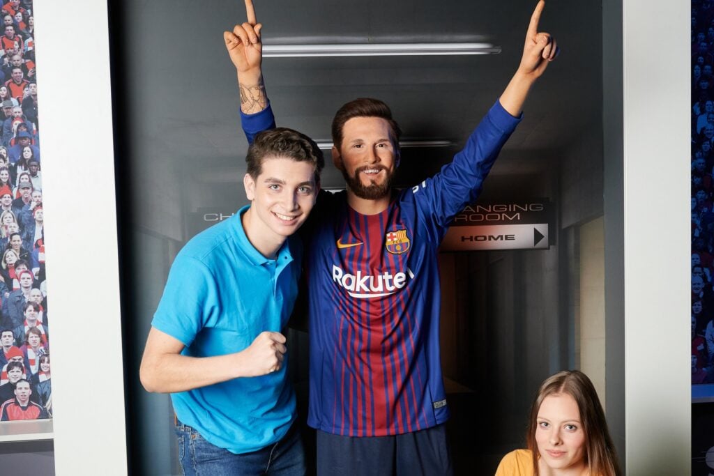 Visitors can see and touch also Lionel Messi, football star's wax figure.