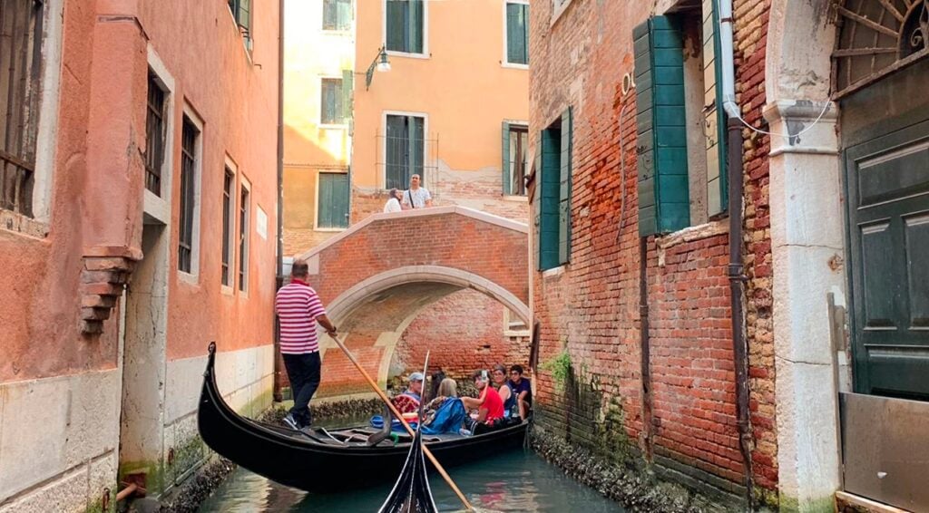 Gondola ride in Venice, Italy.