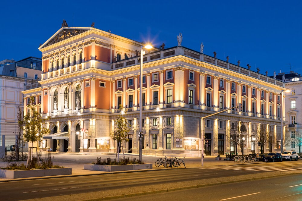 Vienna, Austria - "The Musikverein Vienna", the Building with the world-famous Concert-Hall "Goldener Saal".
