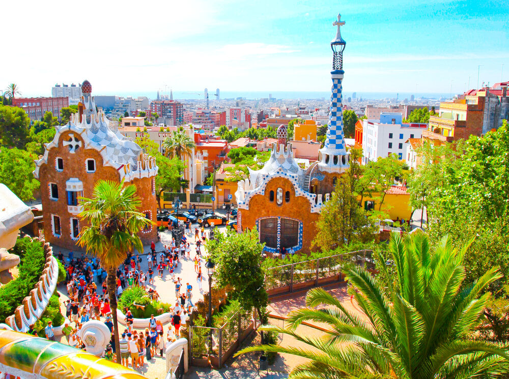 The famous Park Guell in Barcelona, Spain - History