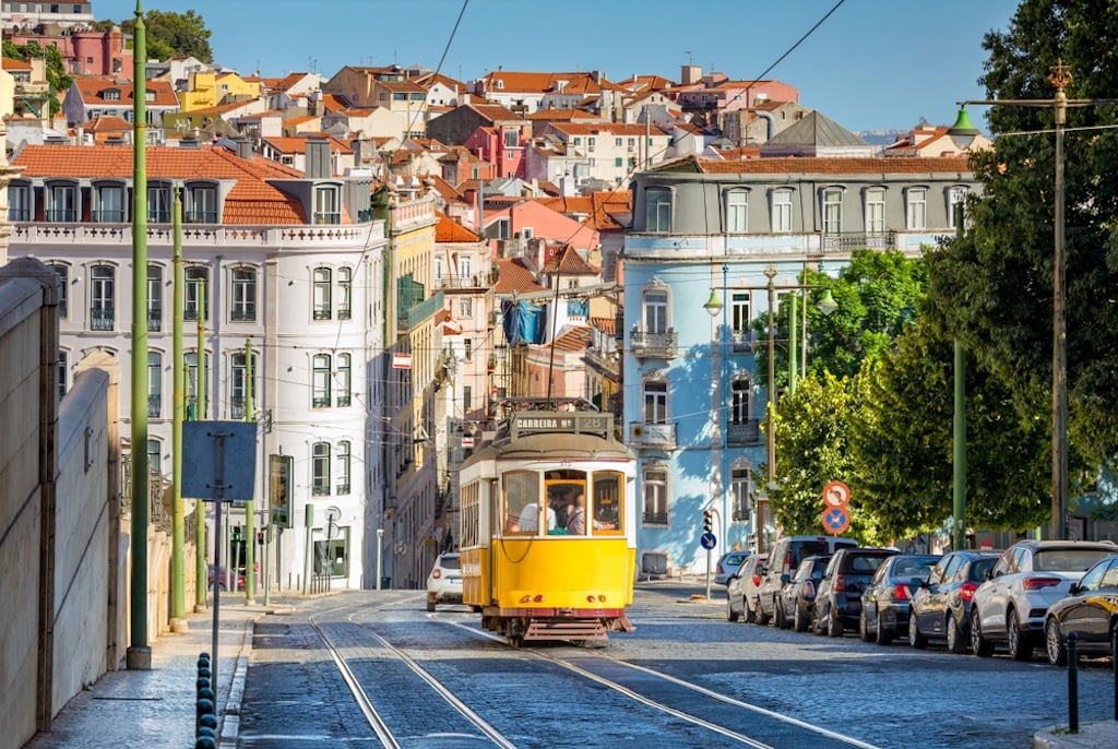 Tram,On,Line,28,In,Lisbon,,Portugal