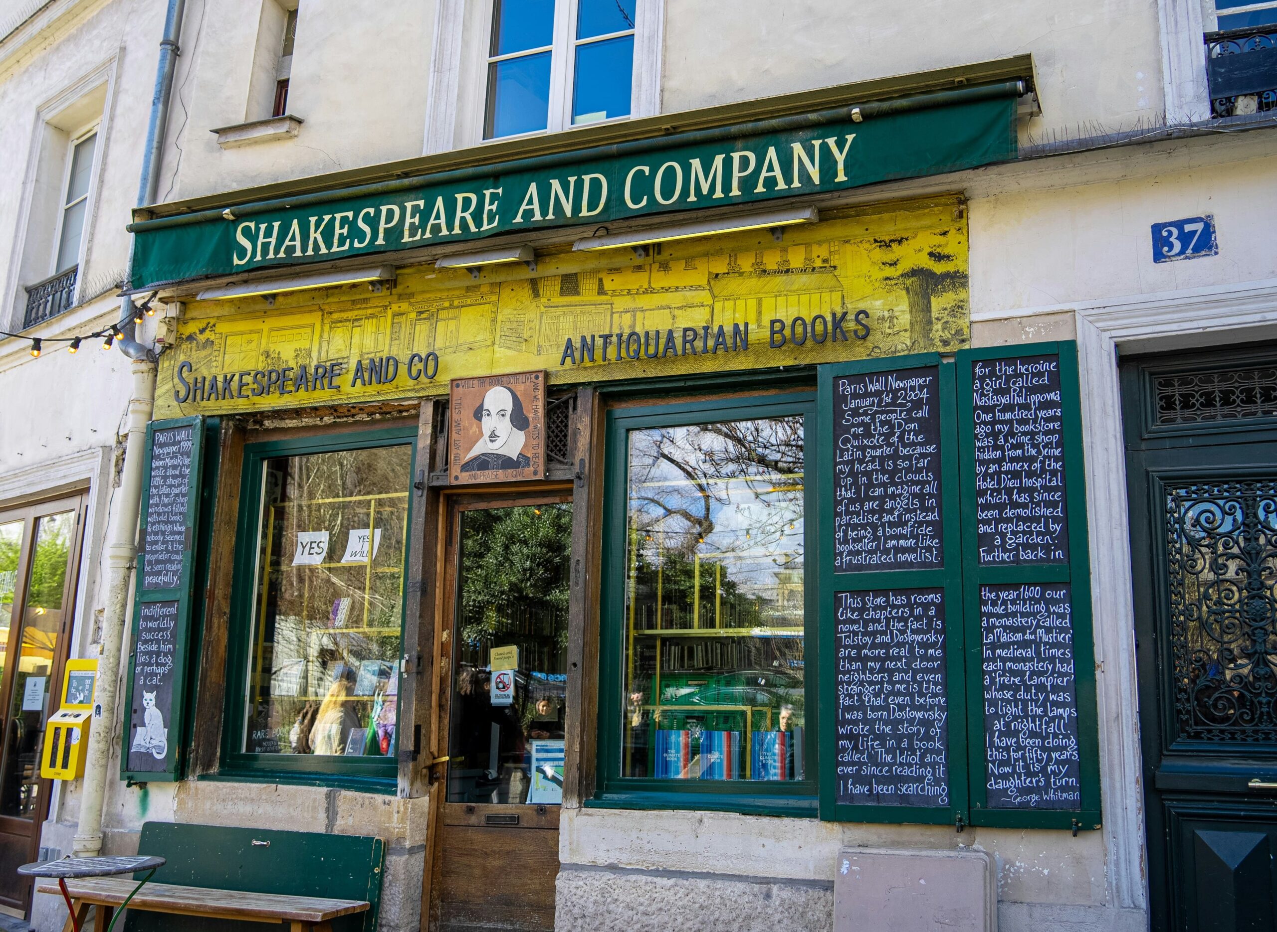 Shakespeare and Company Bookstore view